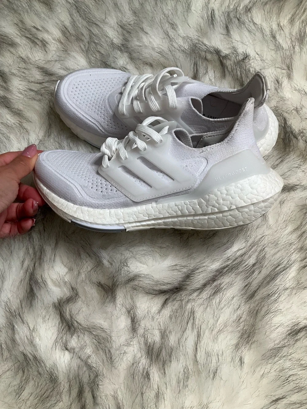 Adidas Ultraboost 21 Running Shoes Triple White Size 4 Youth